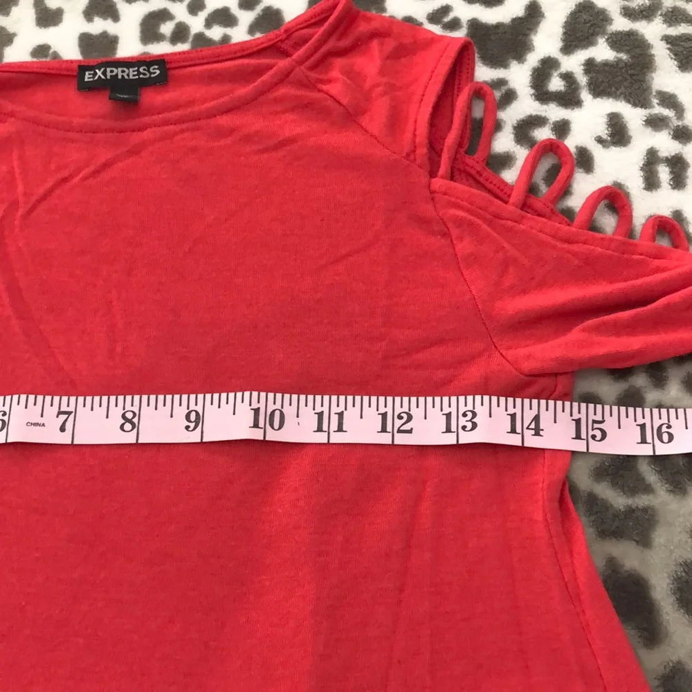 Express Cold Shoulder Strappy Top in Red Size XS